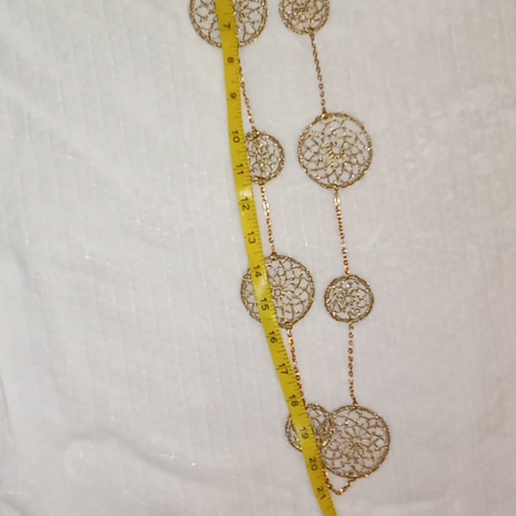 NWT Charming Charlie Crochet Brown Medallion Necklace - Picture 6 of 6